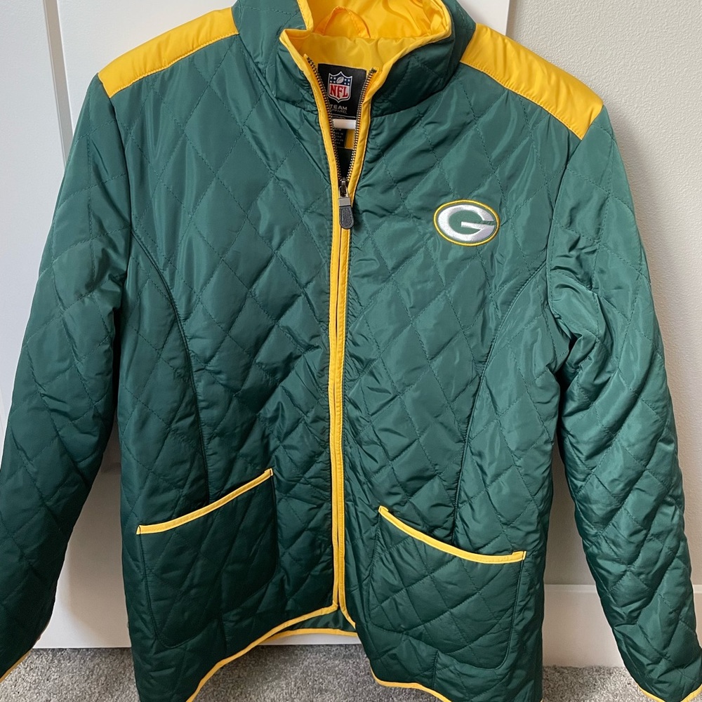 NFL Green and Yellow Quilted Varsity Jacket